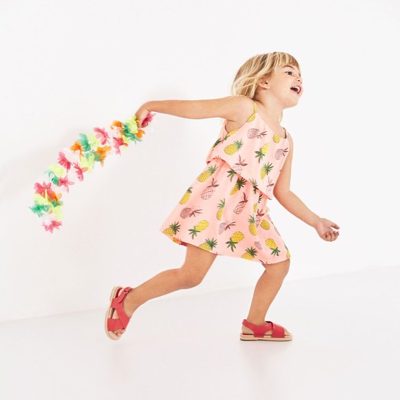 Zara Baby Girl Tropical Print Dress w Thin Straps - Picture 1 of 2